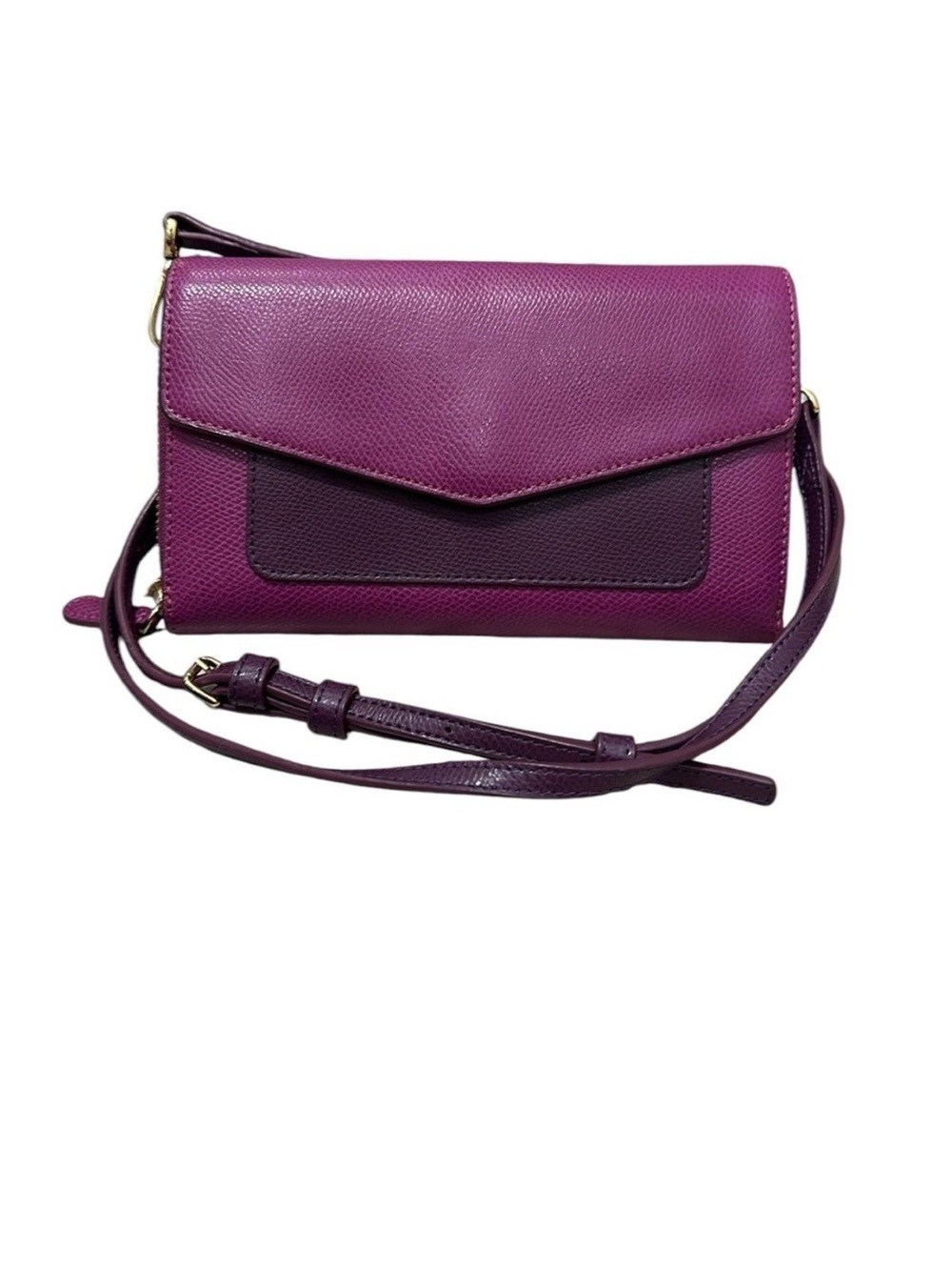 Vera Bradley Faux Leather Wallet Crossbody Purple